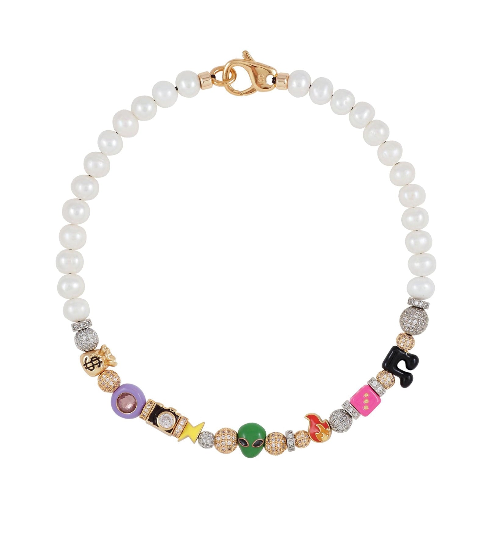 Martha Calvo-Out of this World Necklace-Necklaces-14k Gold Plated, Freshwater Pearls-Blue Ruby Jewellery-Vancouver Canada