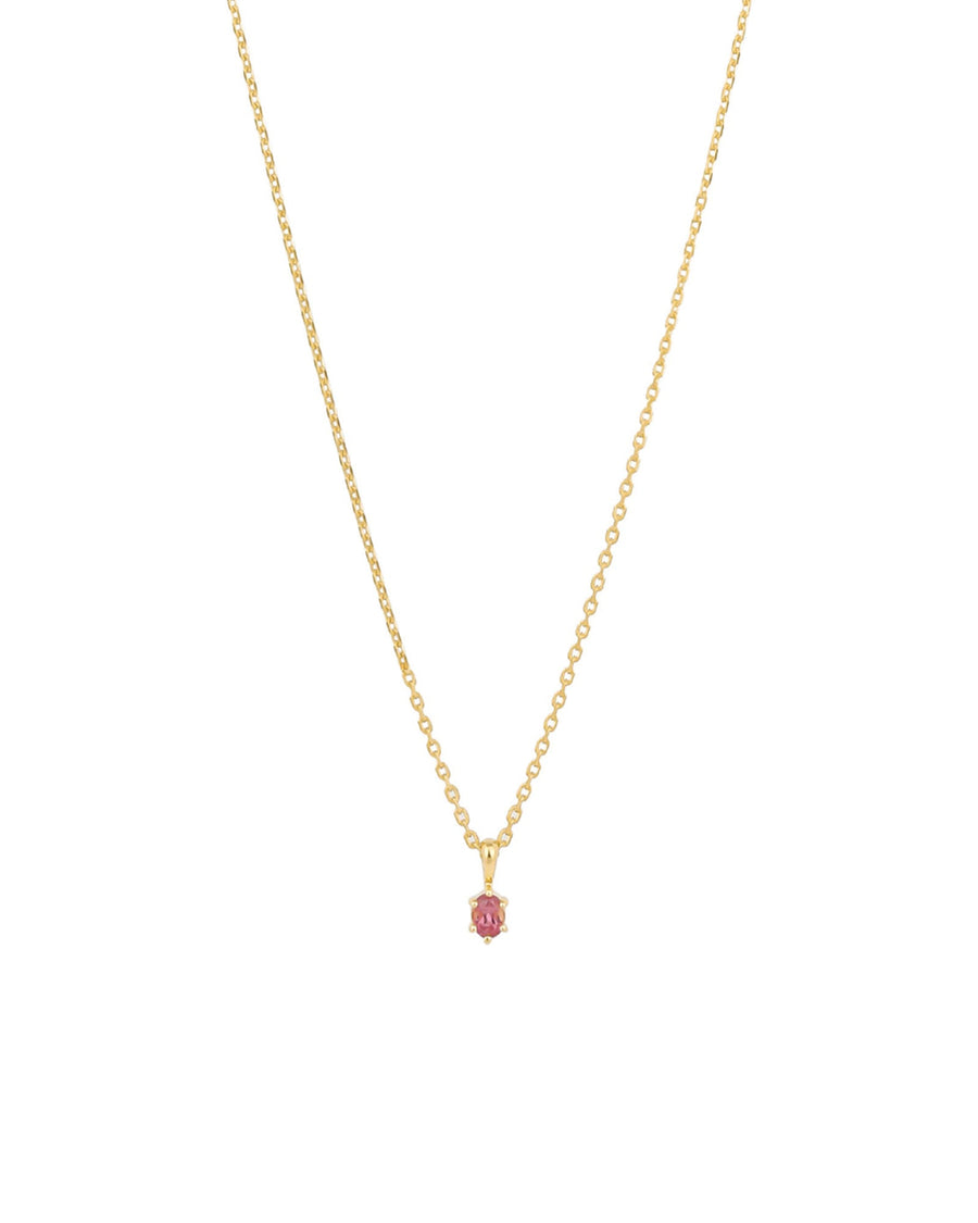 Tashi-Oval Pink Sapphire Necklace-Necklaces-14k Gold Vermeil, Pink Tourmaline-Blue Ruby Jewellery-Vancouver Canada