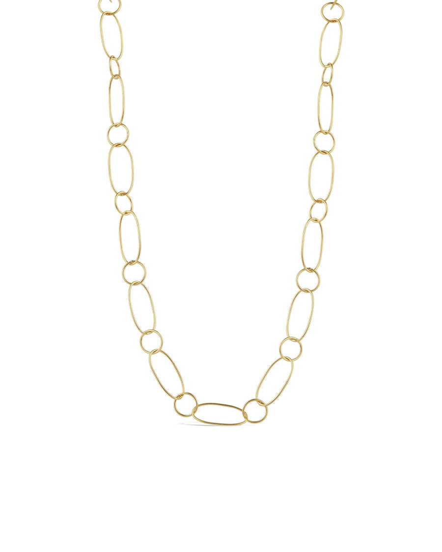 La Vie Parisienne-Oval Round Link Necklace-Necklaces-14k Gold Plated-Blue Ruby Jewellery-Vancouver Canada