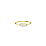 Tashi-Oval Stone + CZ Ring-Rings-Blue Ruby Jewellery-Vancouver Canada