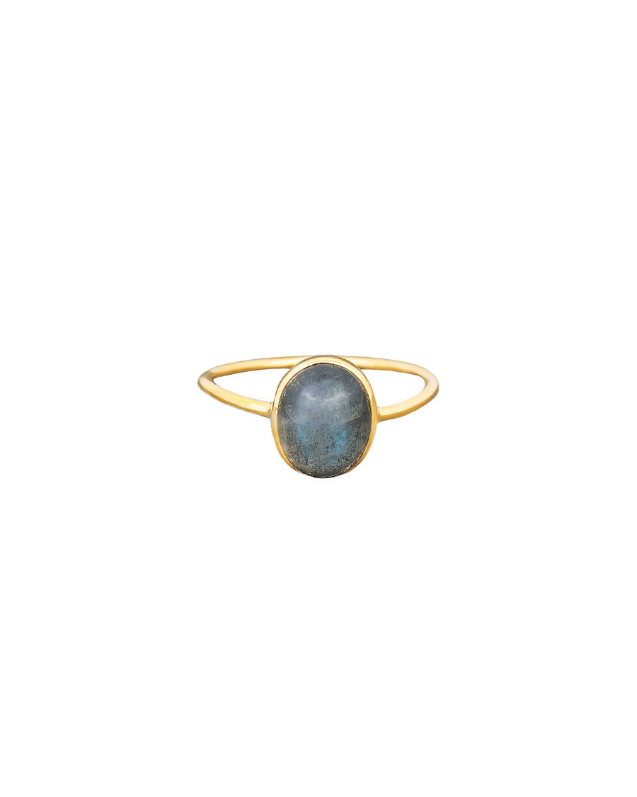 Tashi-Oval Stone Ring-Rings-14k Gold Vermeil, Labradorite-6-Blue Ruby Jewellery-Vancouver Canada