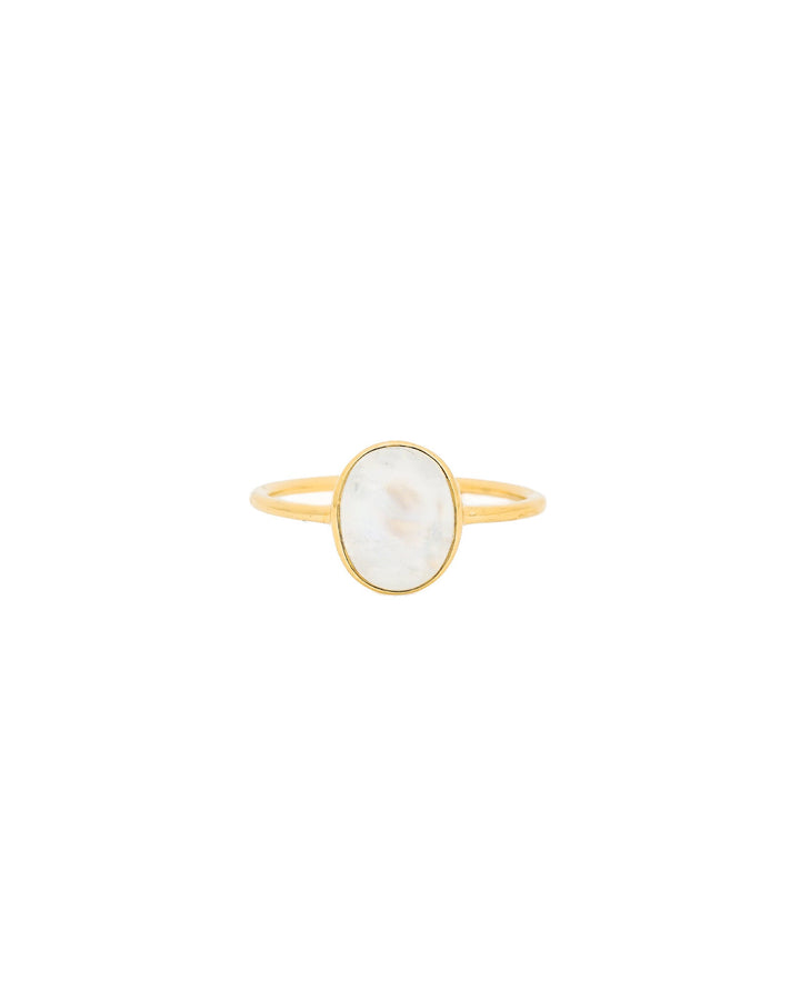 Tashi-Oval Stone Ring-Rings-14k Gold Vermeil, Rainbow Moonstone-5-Blue Ruby Jewellery-Vancouver Canada