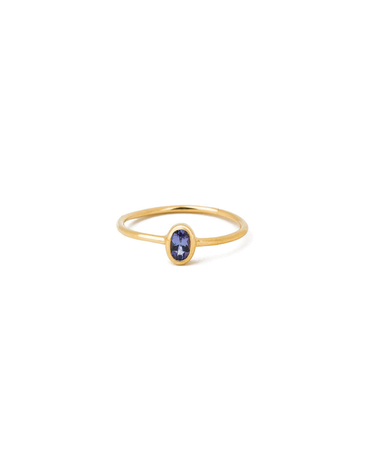 Tashi-Oval Stone Ring-Rings-14k Gold Vermeil, Tanzanite-5-Blue Ruby Jewellery-Vancouver Canada
