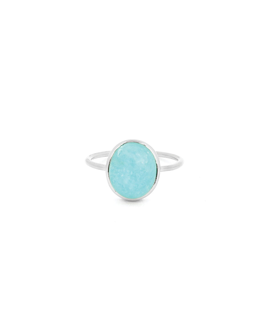 Tashi-Oval Stone Ring-Rings-Sterling Silver, Amazonite-6-Blue Ruby Jewellery-Vancouver Canada