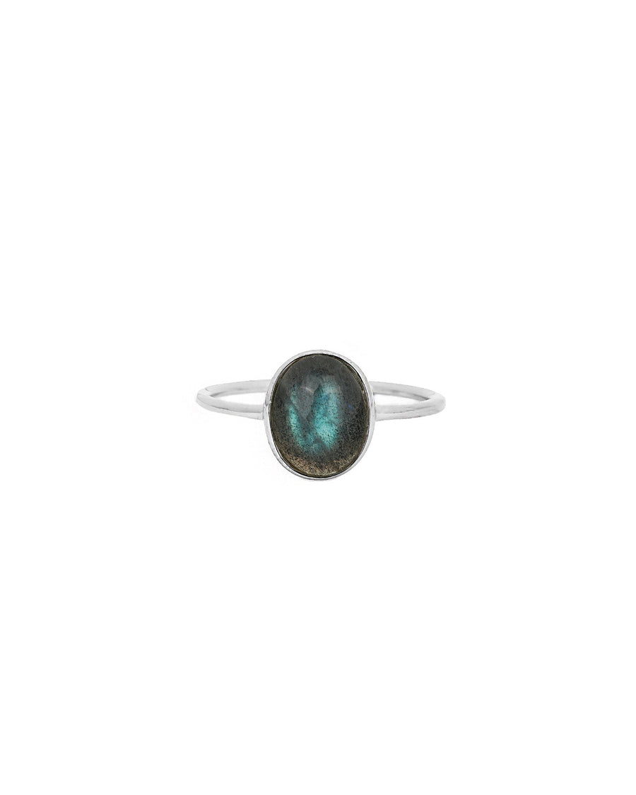 Tashi-Oval Stone Ring-Rings-Sterling Silver, Labradorite-6-Blue Ruby Jewellery-Vancouver Canada
