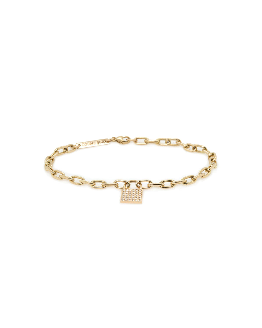 Zoe Chicco-Padlock Pavé Bracelet-Bracelets-14k Yellow Gold, Diamond-Blue Ruby Jewellery-Vancouver Canada