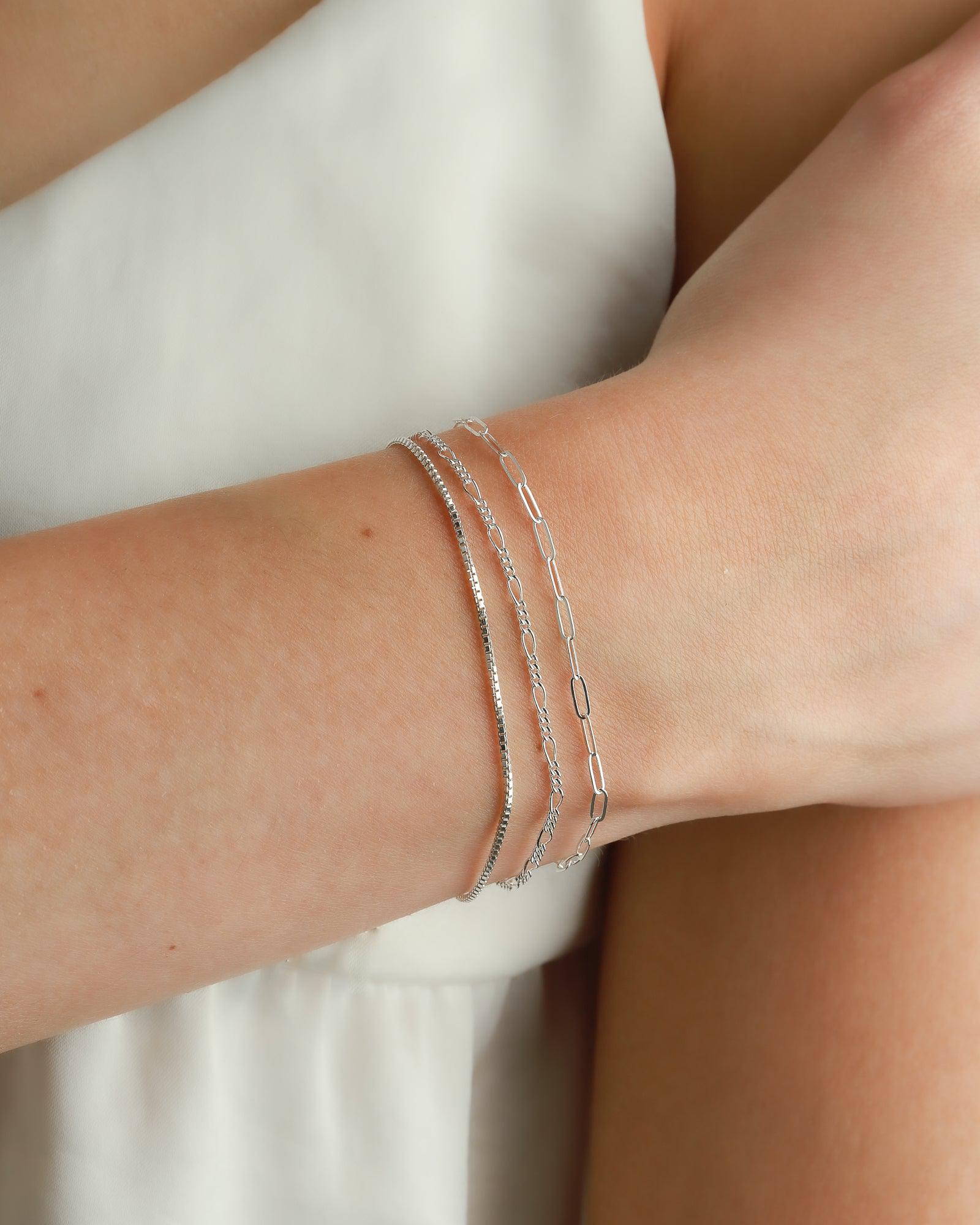 1948-Paperclip Chain Bracelet I XS-Bracelets-Sterling Silver-Blue Ruby Jewellery-Vancouver Canada
