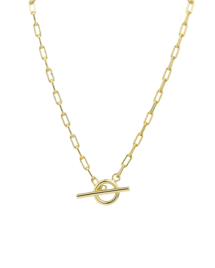 Quiet Icon-Paperclip Toggle Necklace-Necklaces-14k Gold Vermeil-Blue Ruby Jewellery-Vancouver Canada