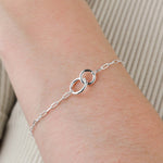 Tashi-Paperclip Two Ring Bracelet-Bracelets-Sterling Silver-Blue Ruby Jewellery-Vancouver Canada