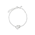 Tashi-Paperclip Two Ring Bracelet-Bracelets-Sterling Silver-Blue Ruby Jewellery-Vancouver Canada