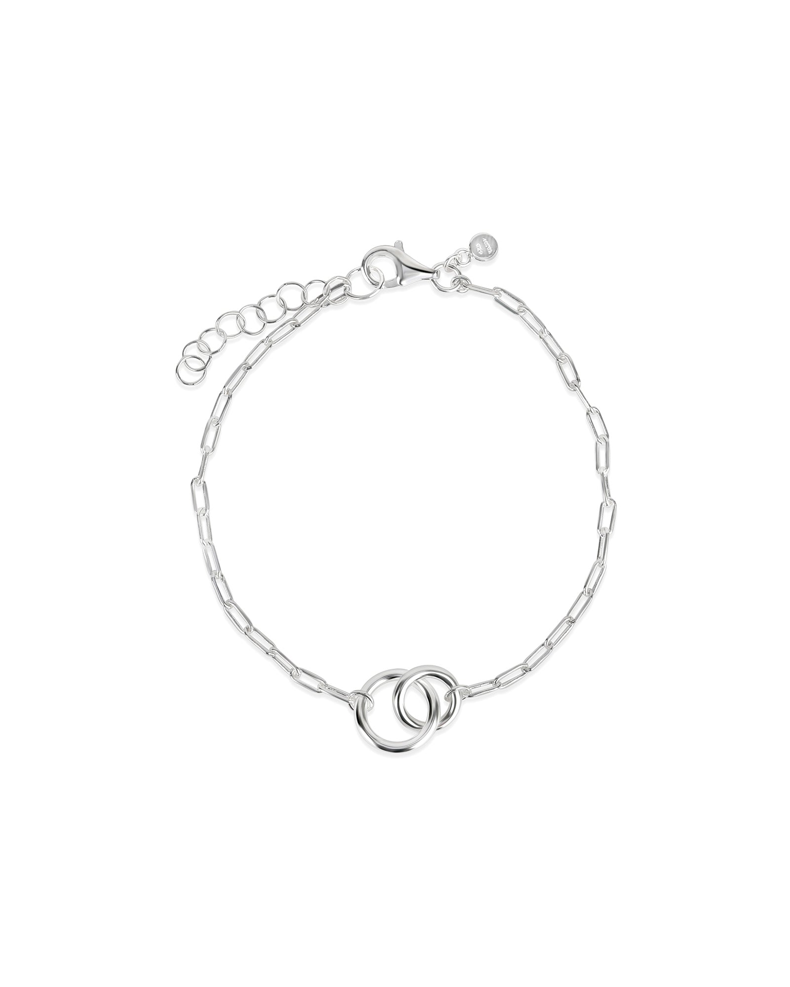 Tashi-Paperclip Two Ring Bracelet-Bracelets-Sterling Silver-Blue Ruby Jewellery-Vancouver Canada