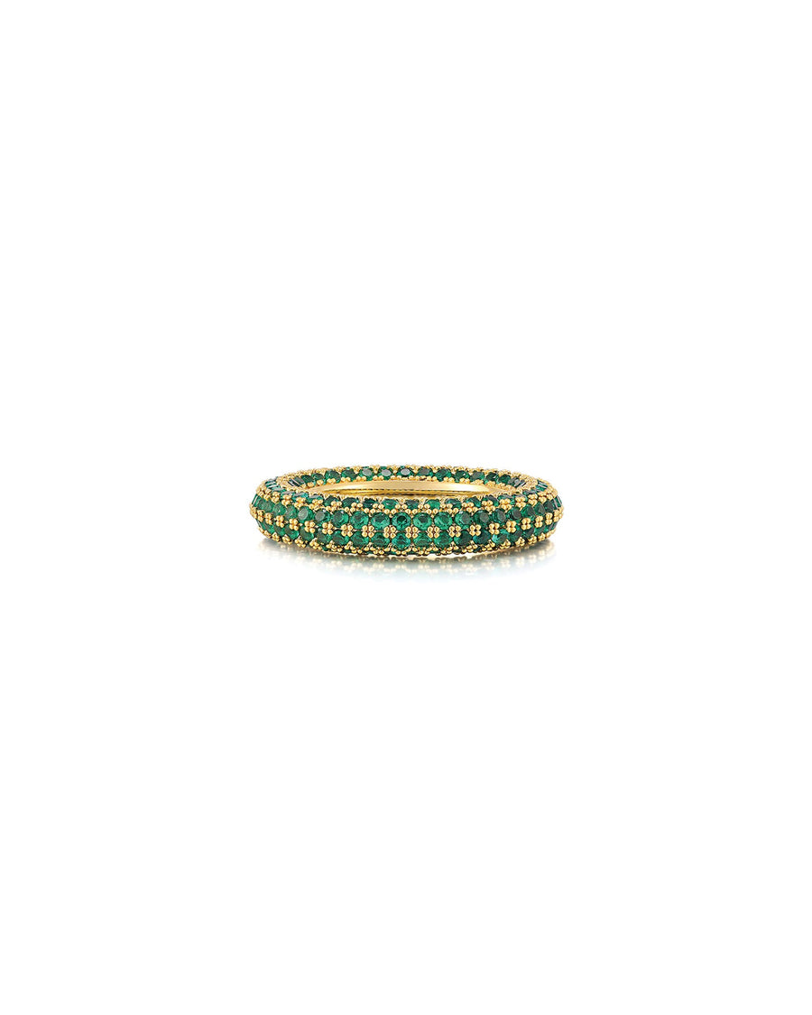 Luv AJ-Pave Amalfi Ring-Rings-14k Gold Plated, Emerald Green Cubic Zirconia-5-Blue Ruby Jewellery-Vancouver Canada