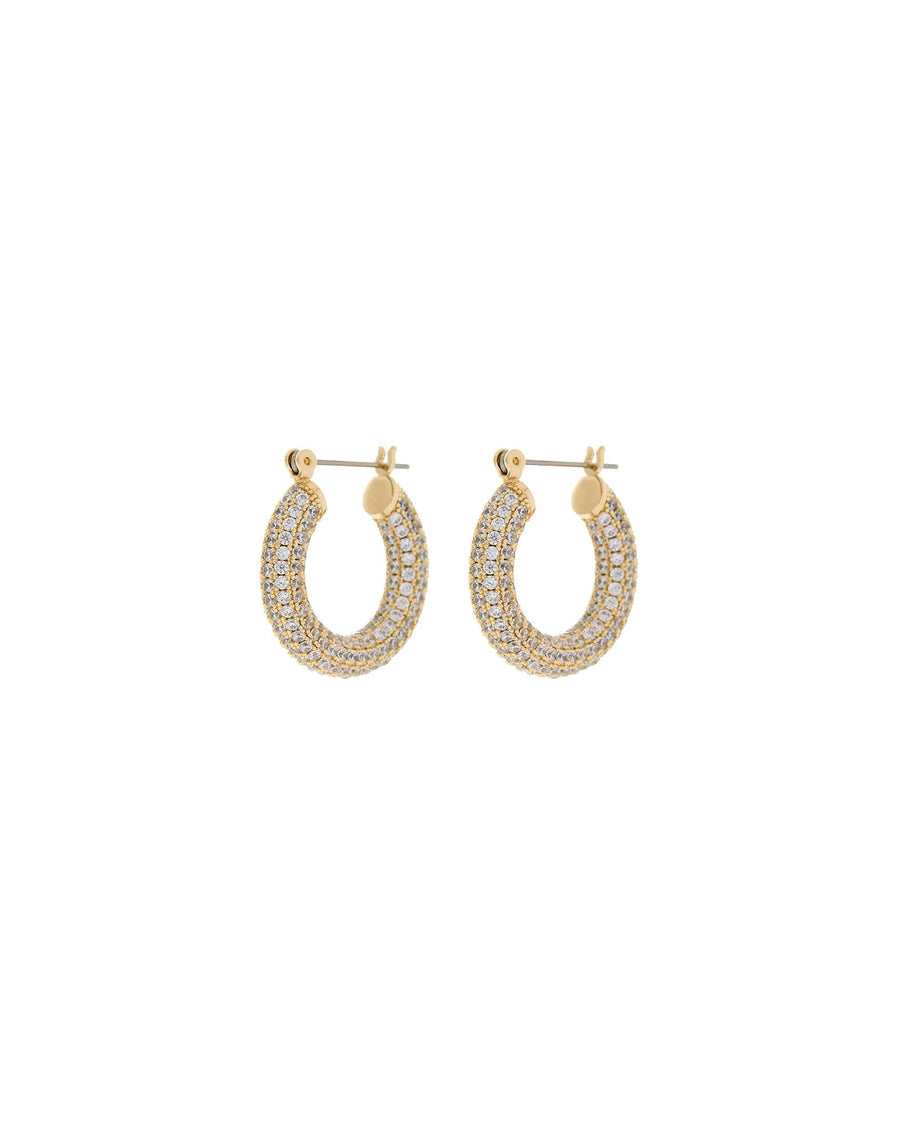 Luv AJ-Pave Baby Amalfi Hoops-Earrings-18k Gold Plated, Cubic Zirconia-Blue Ruby Jewellery-Vancouver Canada