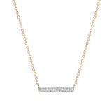 Adina Reyter-Pavé Bar Necklace-Necklaces-14k Yellow Gold, Diamond-Blue Ruby Jewellery-Vancouver Canada