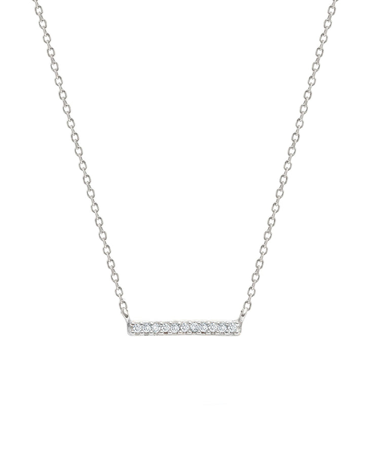 Adina Reyter-Pavé Bar Necklace-Necklaces-Sterling Silver, Diamond-Blue Ruby Jewellery-Vancouver Canada