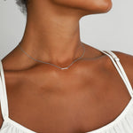 Quiet Icon-Pave Bar Necklace-Necklaces-Rhodium Plated Sterling Silver, Cubic Zirconia-Blue Ruby Jewellery-Vancouver Canada