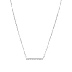 Quiet Icon-Pave Bar Necklace-Necklaces-Rhodium Plated Sterling Silver, Cubic Zirconia-Blue Ruby Jewellery-Vancouver Canada
