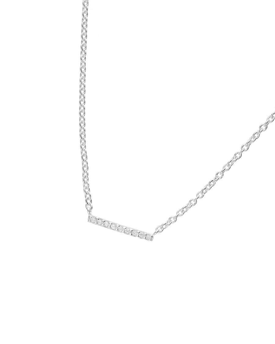 Tashi-Pavé Bar Necklace-Necklaces-Sterling Silver, Cubic Zirconia-Blue Ruby Jewellery-Vancouver Canada