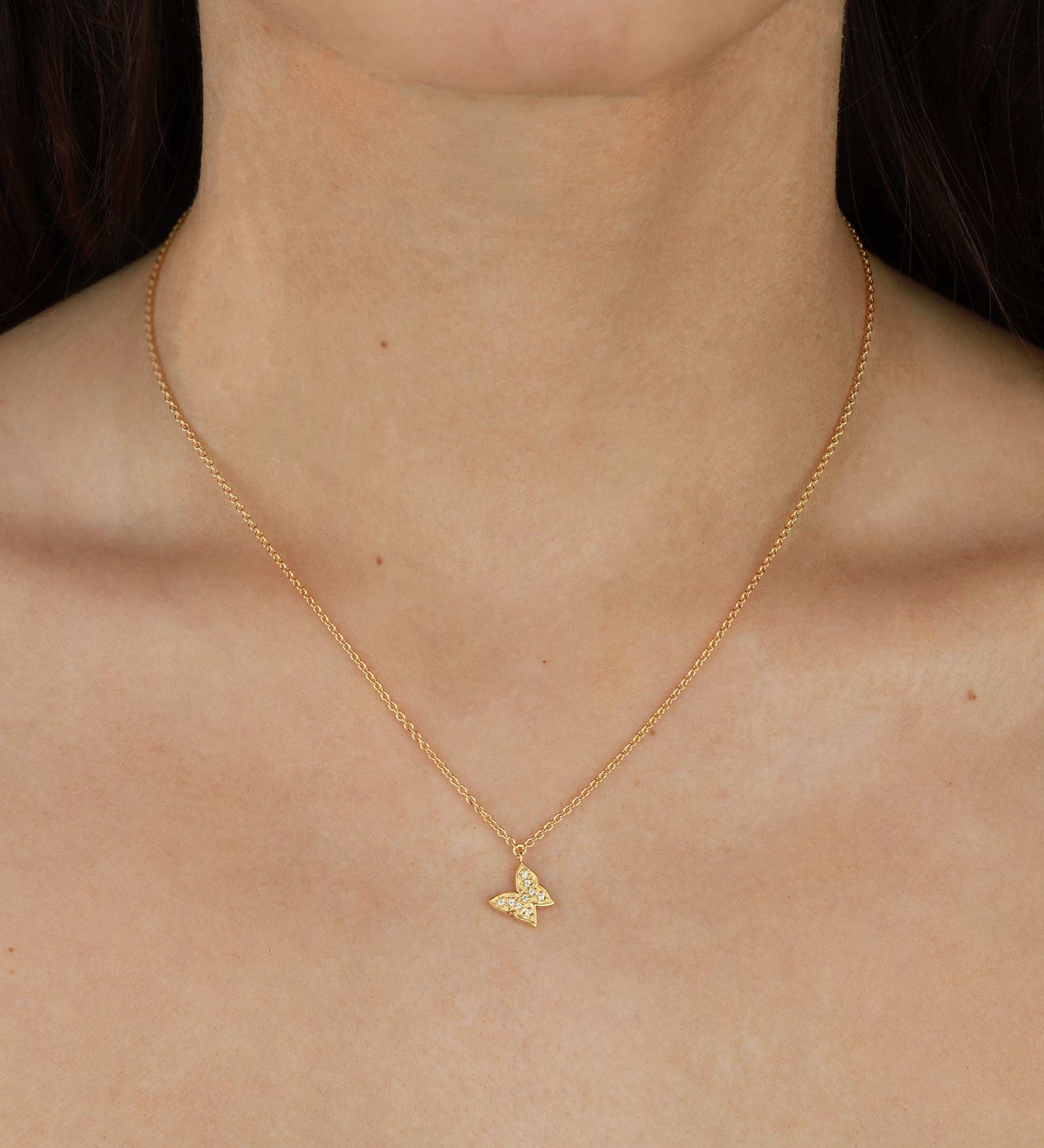 Tashi-Pavé Butterfly Necklace-Necklaces-14k Gold Vermeil, Cubic Zirconia-Butterfly-Blue Ruby Jewellery-Vancouver Canada