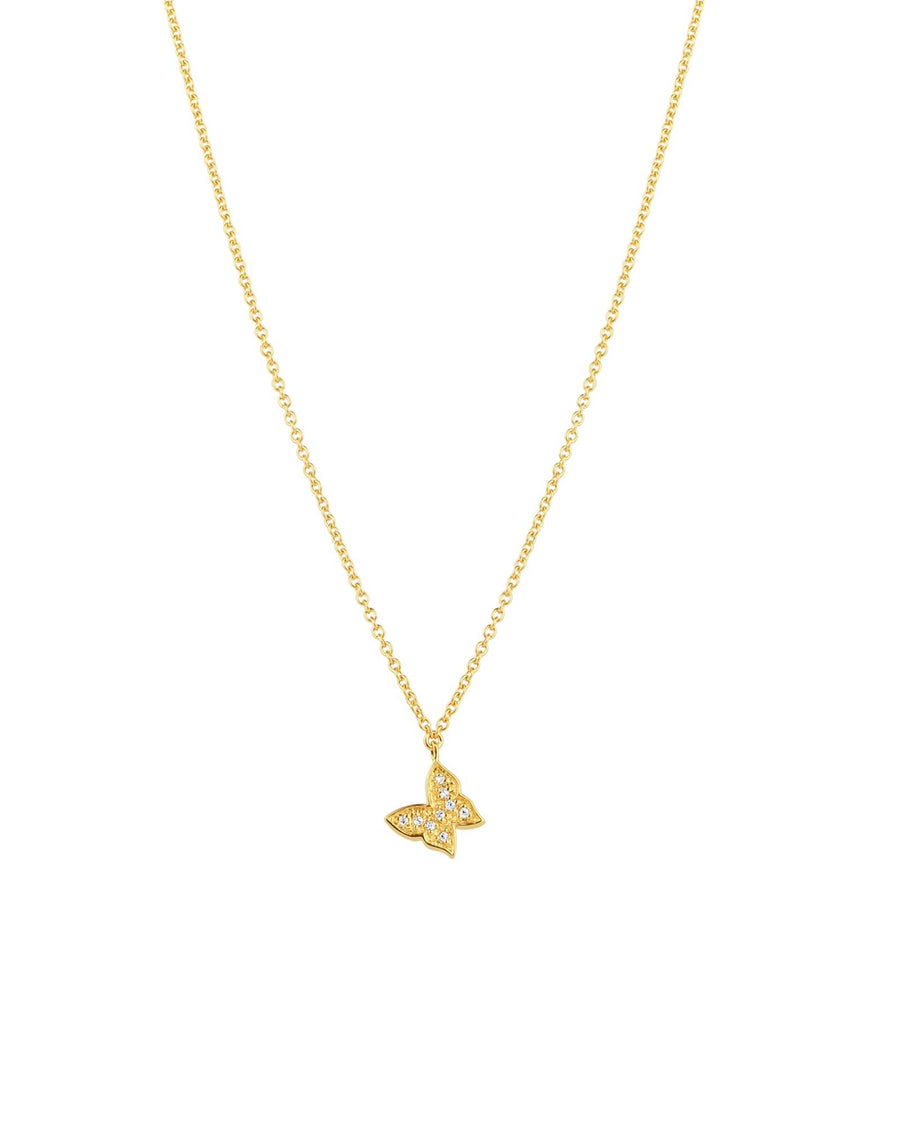 Tashi-Pavé Butterfly Necklace-Necklaces-14k Gold Vermeil, Cubic Zirconia-Butterfly-Blue Ruby Jewellery-Vancouver Canada