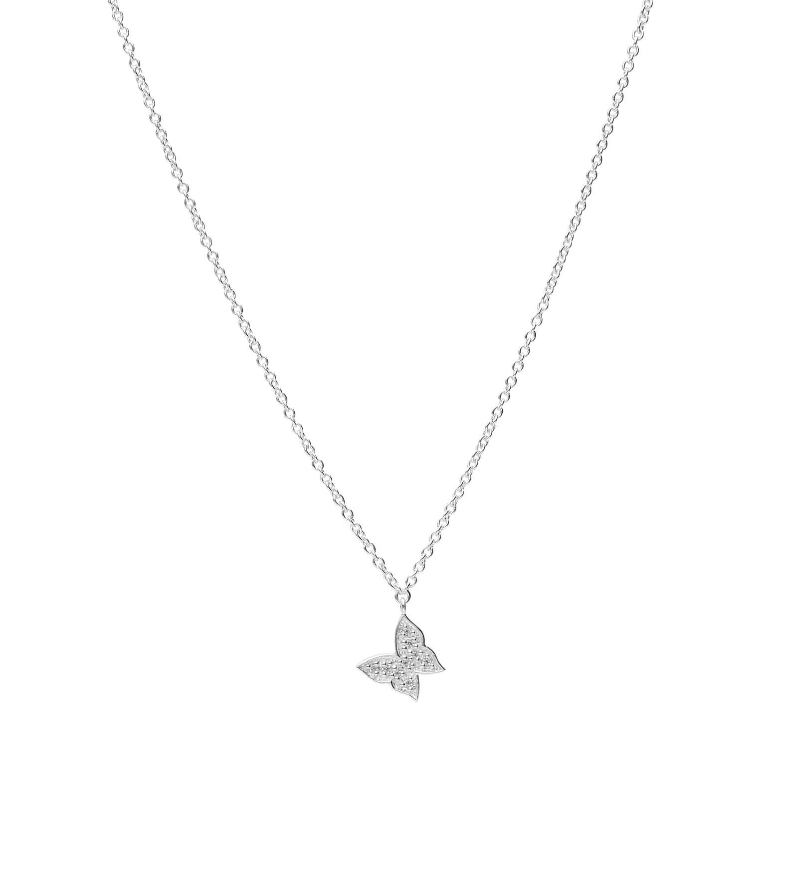 Tashi-Pavé Butterfly Necklace-Necklaces-Sterling Silver, Cubic Zirconia-Butterfly-Blue Ruby Jewellery-Vancouver Canada