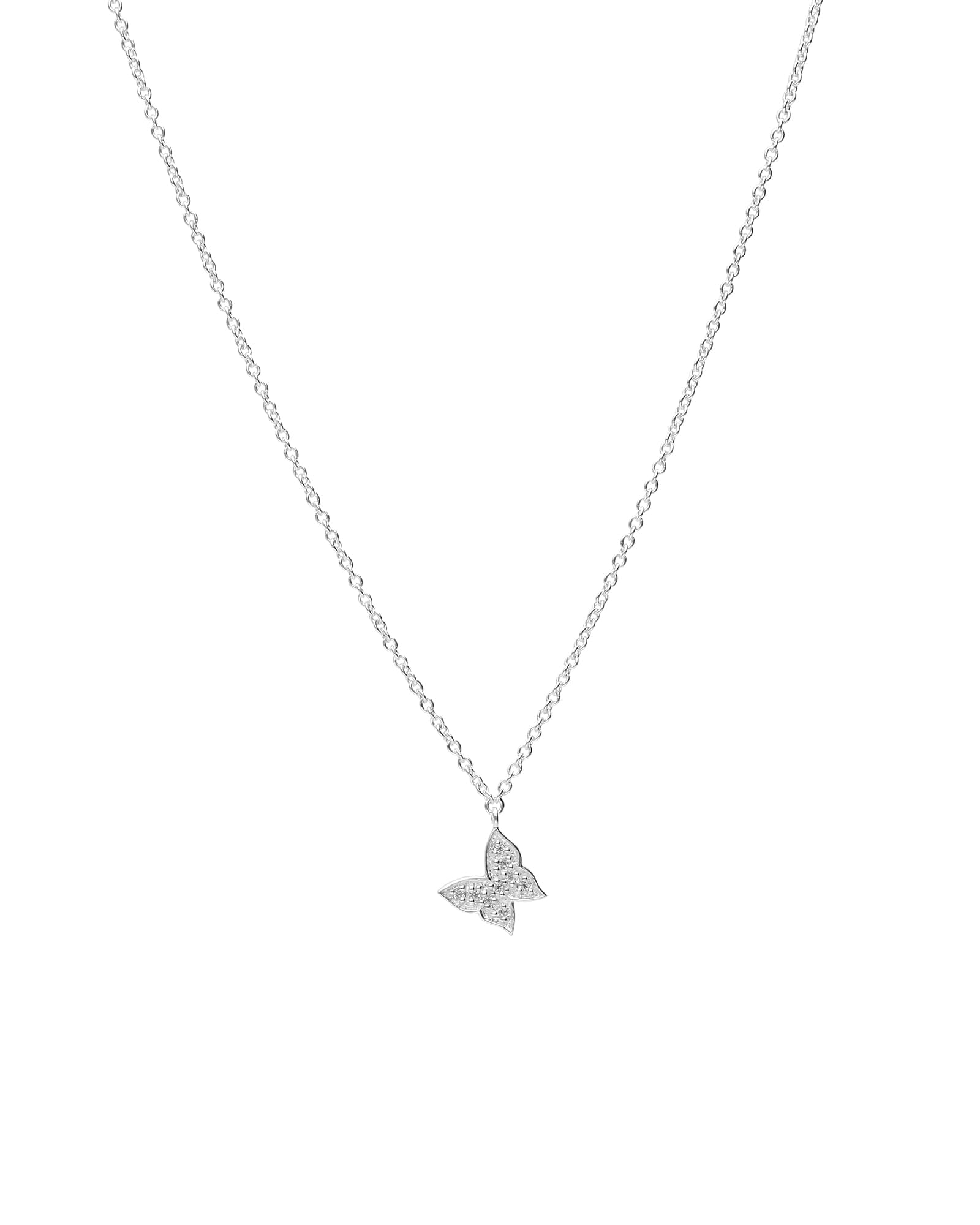 Tashi-Pavé Butterfly Necklace-Necklaces-Sterling Silver, Cubic Zirconia-Butterfly-Blue Ruby Jewellery-Vancouver Canada