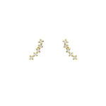 Tashi-Pavé Curve Climbers-Earrings-14k Gold Vermeil, Cubic Zirconia-Blue Ruby Jewellery-Vancouver Canada