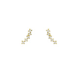Tashi-Pavé Curve Climbers-Earrings-14k Gold Vermeil, Cubic Zirconia-Blue Ruby Jewellery-Vancouver Canada