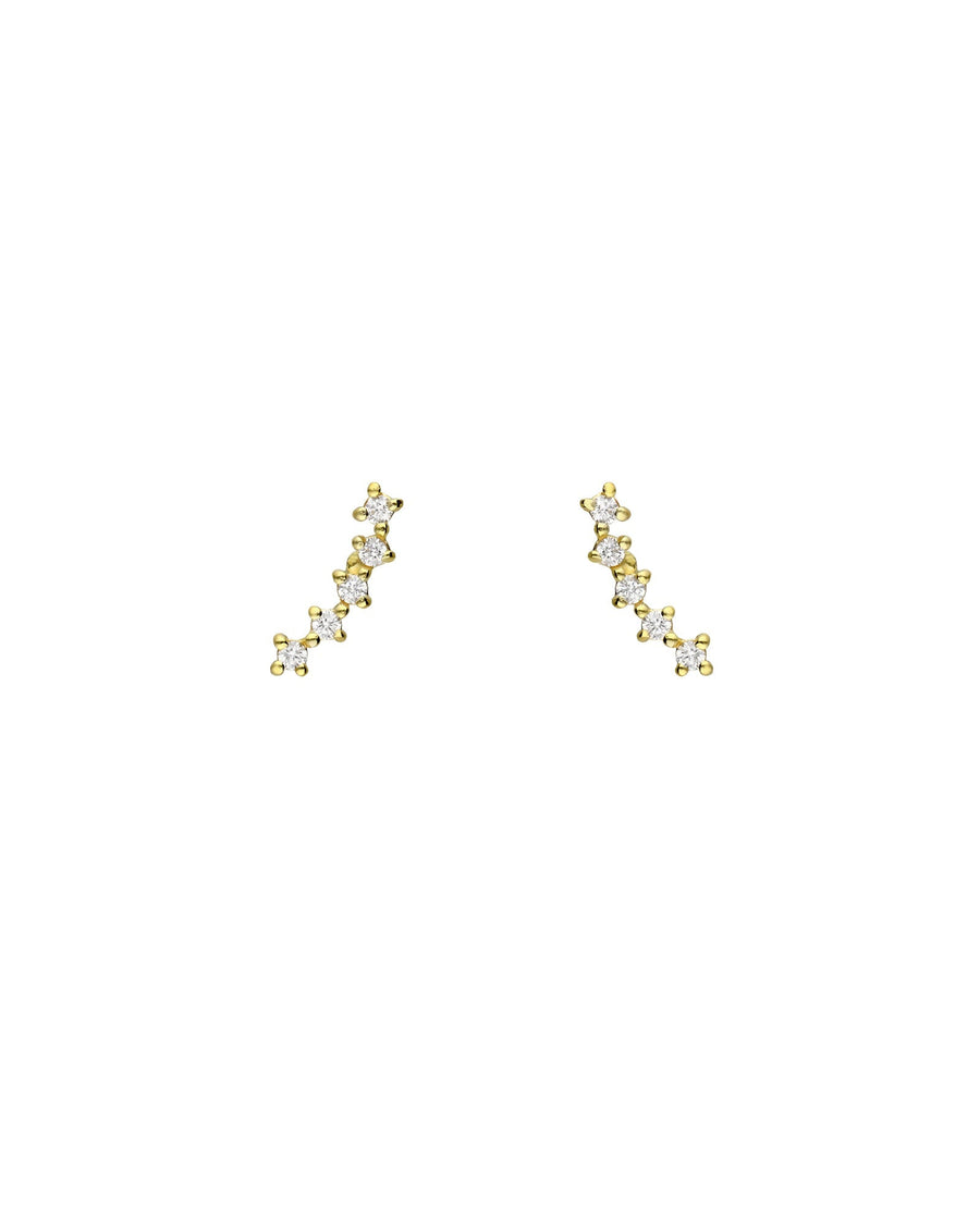 Tashi-Pavé Curve Climbers-Earrings-14k Gold Vermeil, Cubic Zirconia-Blue Ruby Jewellery-Vancouver Canada