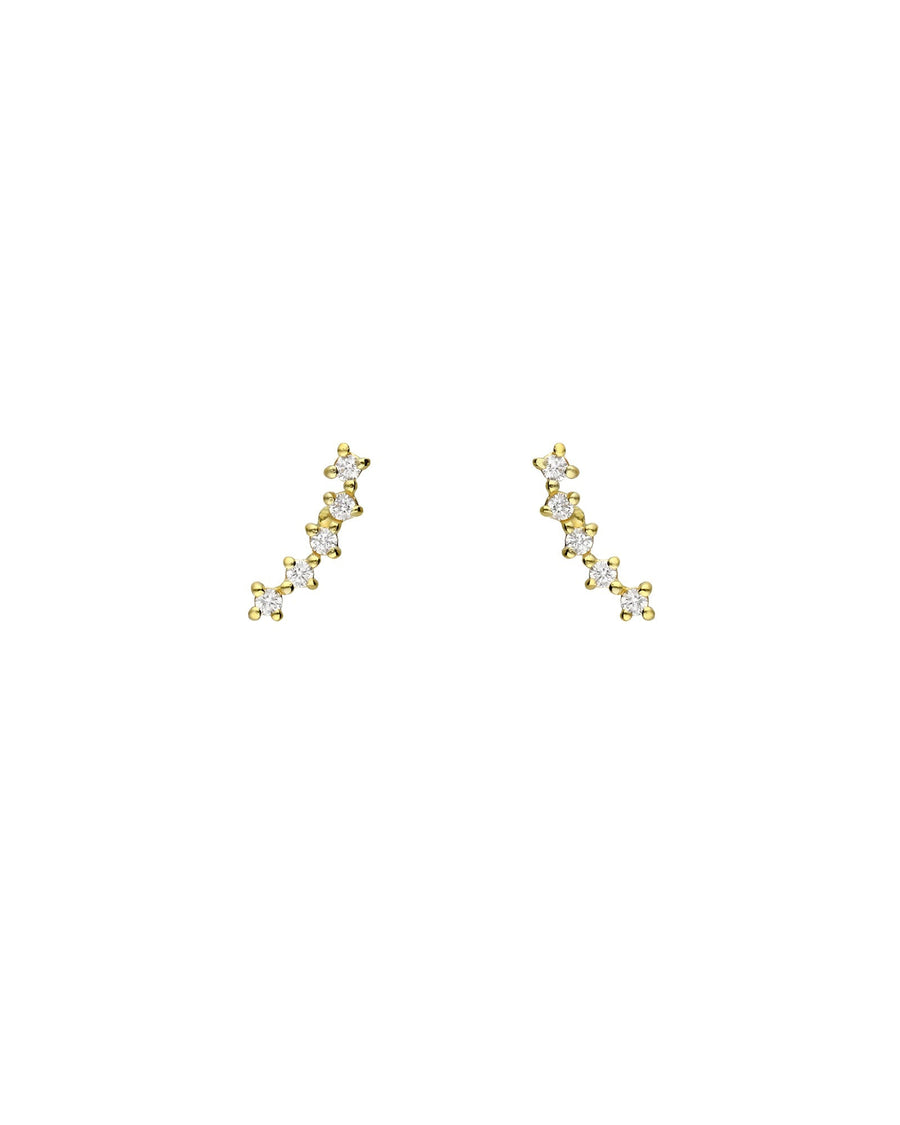 Tashi-Pavé Curve Climbers-Earrings-14k Gold Vermeil, Cubic Zirconia-Blue Ruby Jewellery-Vancouver Canada