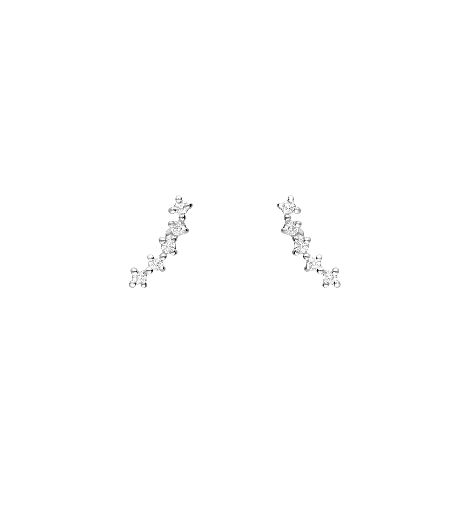 Tashi-Pavé Curve Climbers-Earrings-Sterling Silver, Cubic Zirconia-Blue Ruby Jewellery-Vancouver Canada