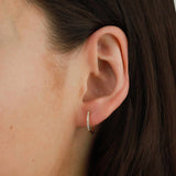 Pave Diamond Huggies-Earrings-Goldhive-14k Yellow Gold-Blue Ruby Jewellery-Vancouver-Canada