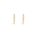 Pave Diamond Huggies-Earrings-Goldhive-14k Yellow Gold-Blue Ruby Jewellery-Vancouver-Canada