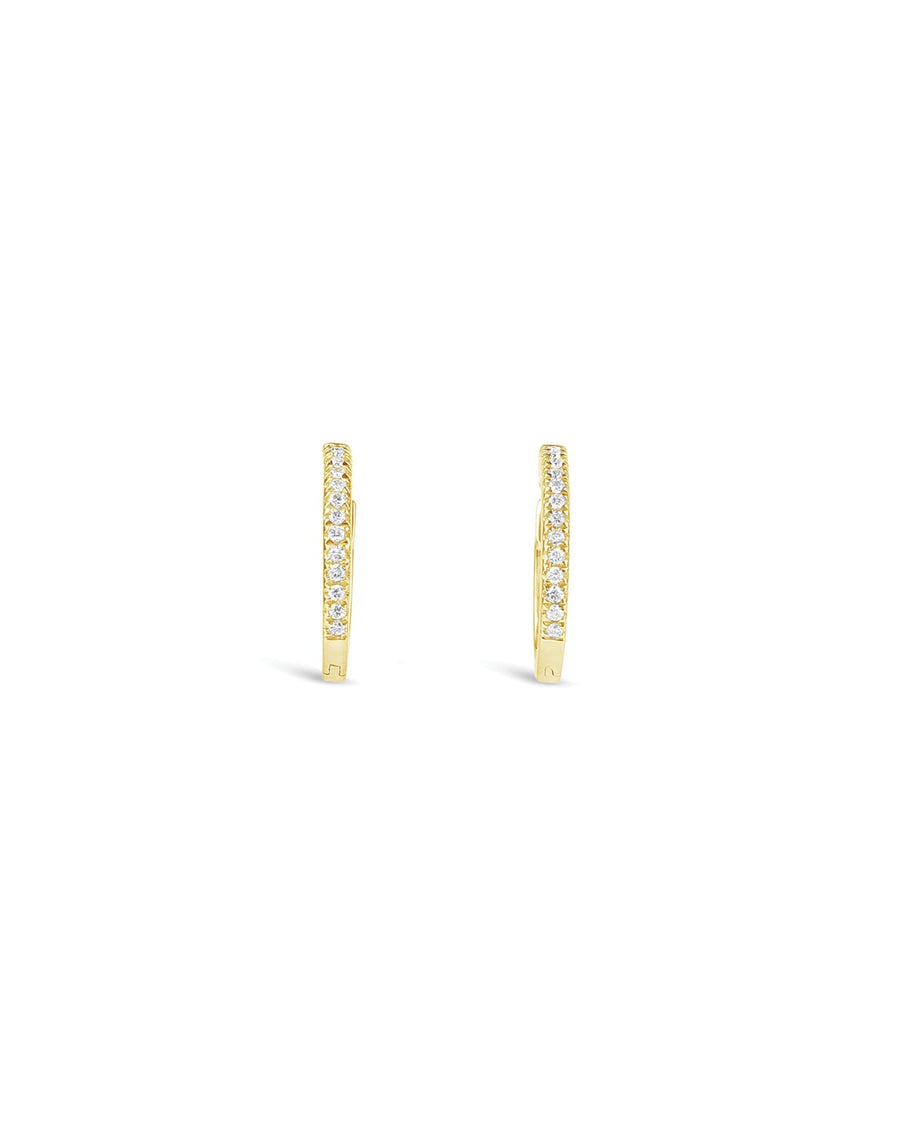 Pave Diamond Huggies-Earrings-Goldhive-14k Yellow Gold-Blue Ruby Jewellery-Vancouver-Canada