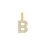 Tai Fine-Pavé Diamond Monogram Pendant-Necklaces-14k Yellow Gold, Diamond-B-Blue Ruby Jewellery-Vancouver Canada