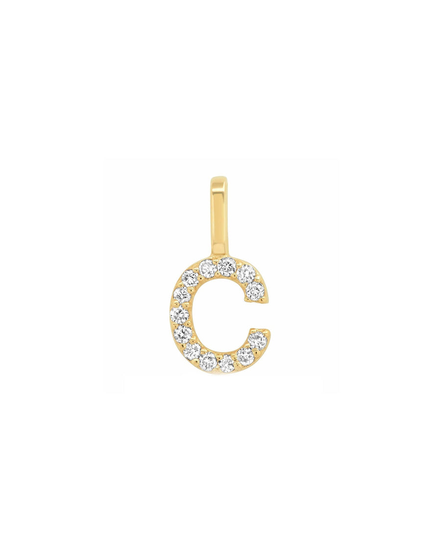 Tai Fine-Pavé Diamond Monogram Pendant-Necklaces-14k Yellow Gold, Diamond-C-Blue Ruby Jewellery-Vancouver Canada