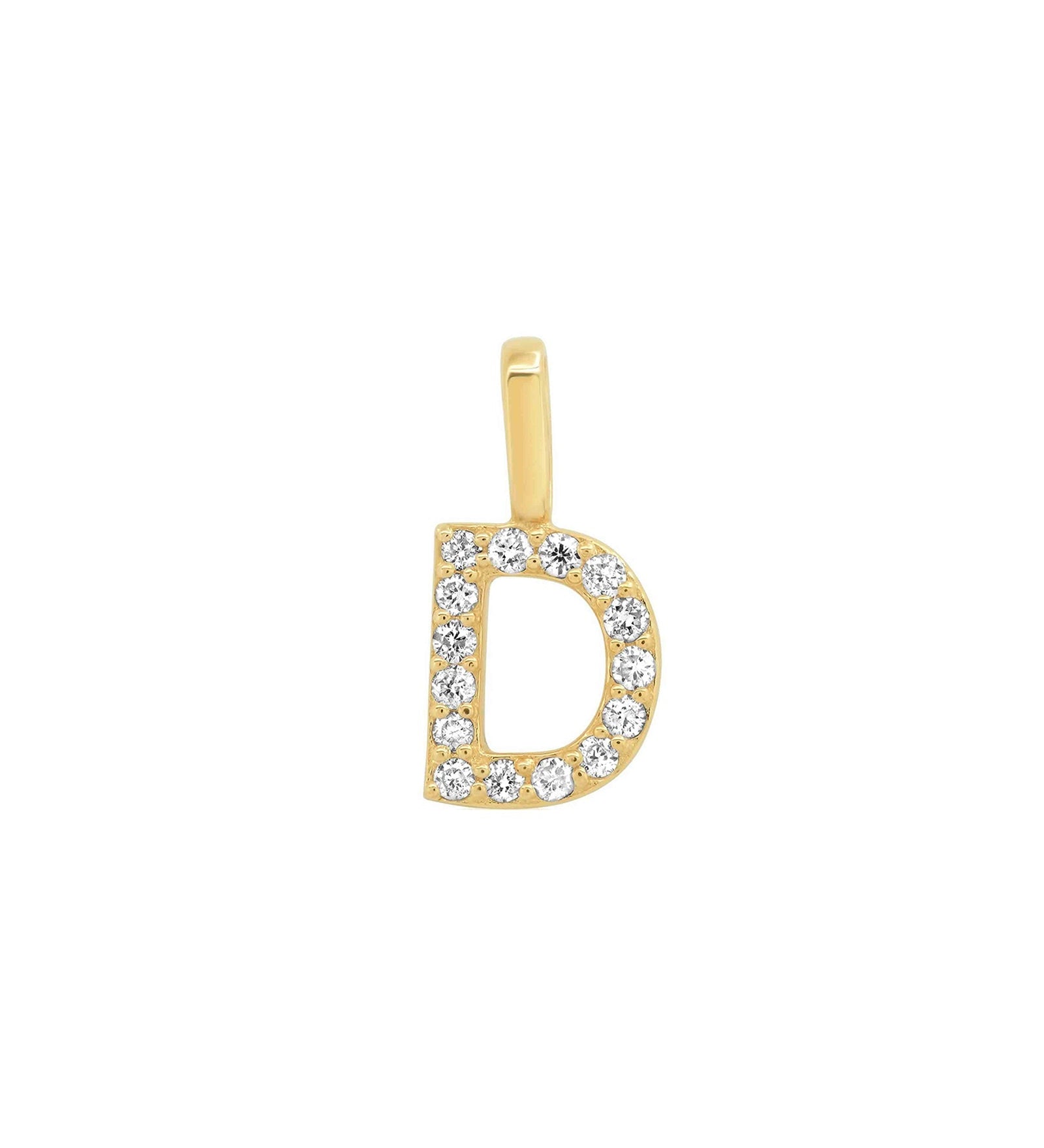 Tai Fine-Pavé Diamond Monogram Pendant-Necklaces-14k Yellow Gold, Diamond-D-Blue Ruby Jewellery-Vancouver Canada