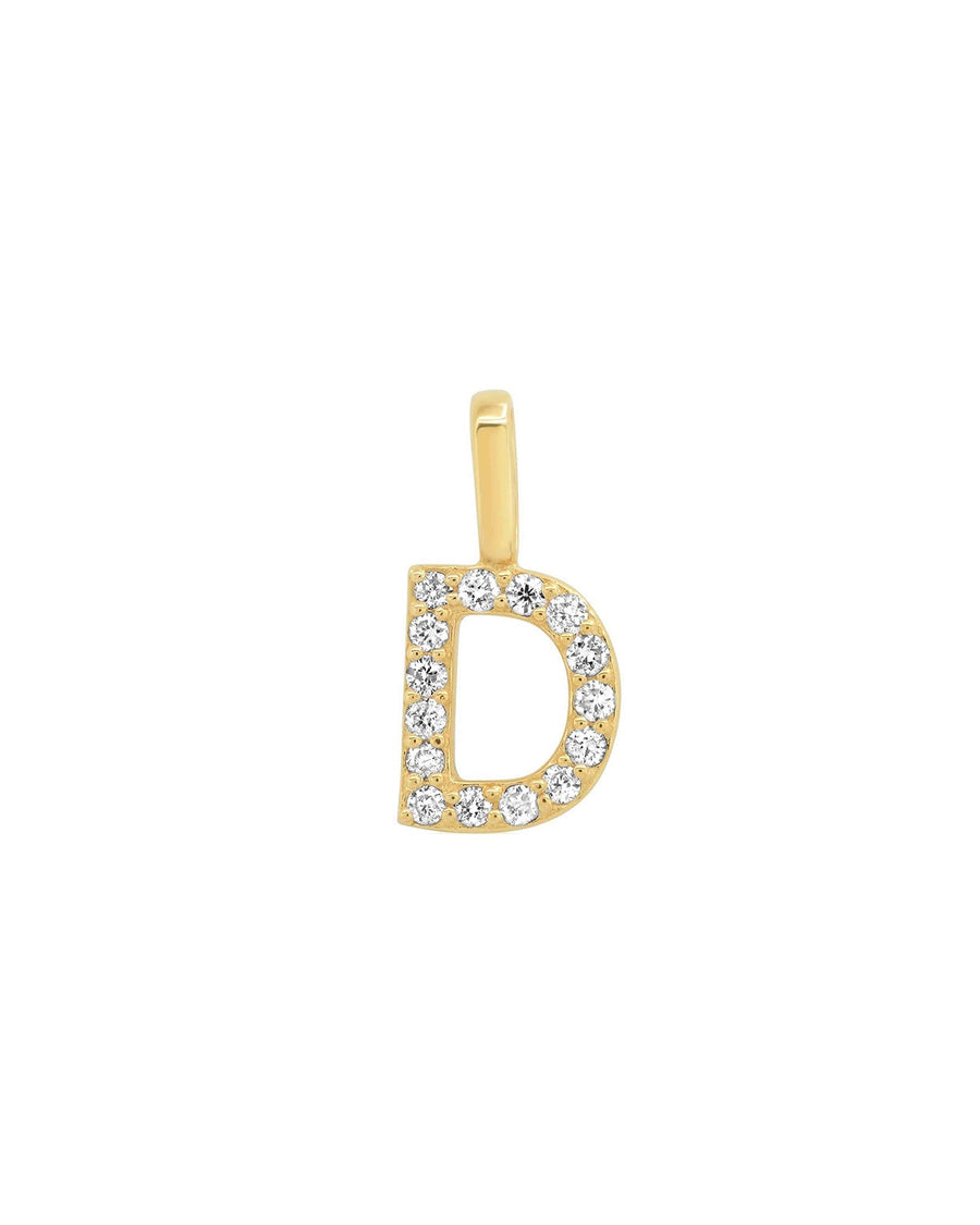 Tai Fine-Pavé Diamond Monogram Pendant-Necklaces-14k Yellow Gold, Diamond-D-Blue Ruby Jewellery-Vancouver Canada