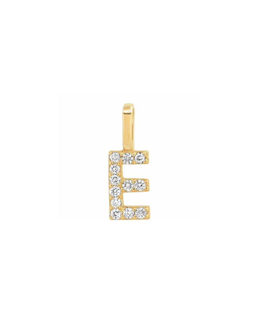 Tai Fine-Pavé Diamond Monogram Pendant-Necklaces-14k Yellow Gold, Diamond-E-Blue Ruby Jewellery-Vancouver Canada