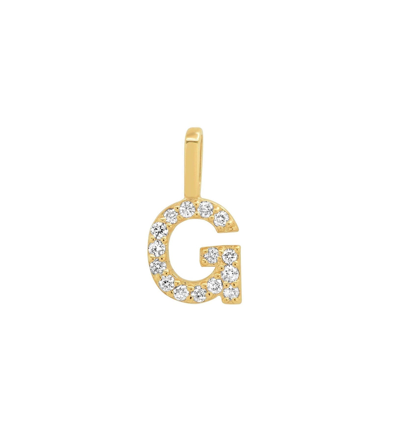 Tai Fine-Pavé Diamond Monogram Pendant-Necklaces-14k Yellow Gold, Diamond-G-Blue Ruby Jewellery-Vancouver Canada