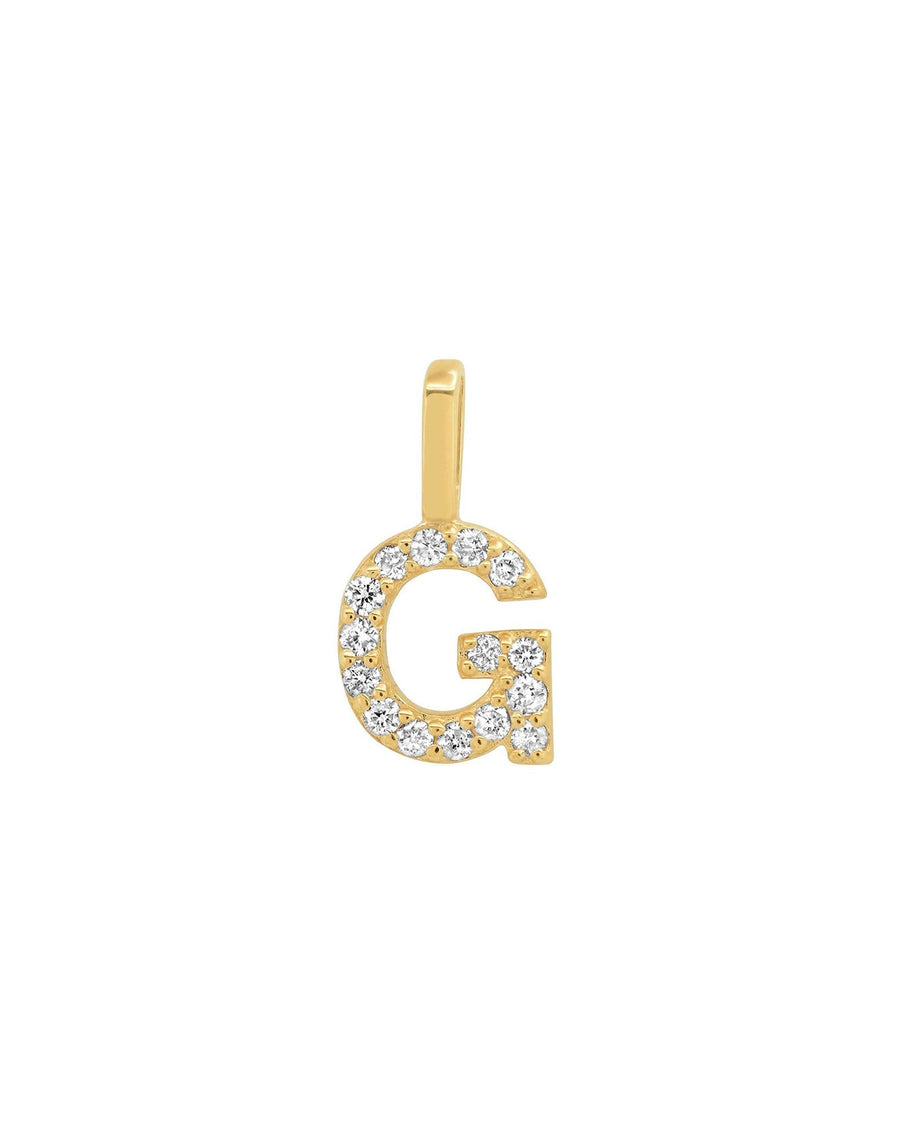 Tai Fine-Pavé Diamond Monogram Pendant-Necklaces-14k Yellow Gold, Diamond-G-Blue Ruby Jewellery-Vancouver Canada
