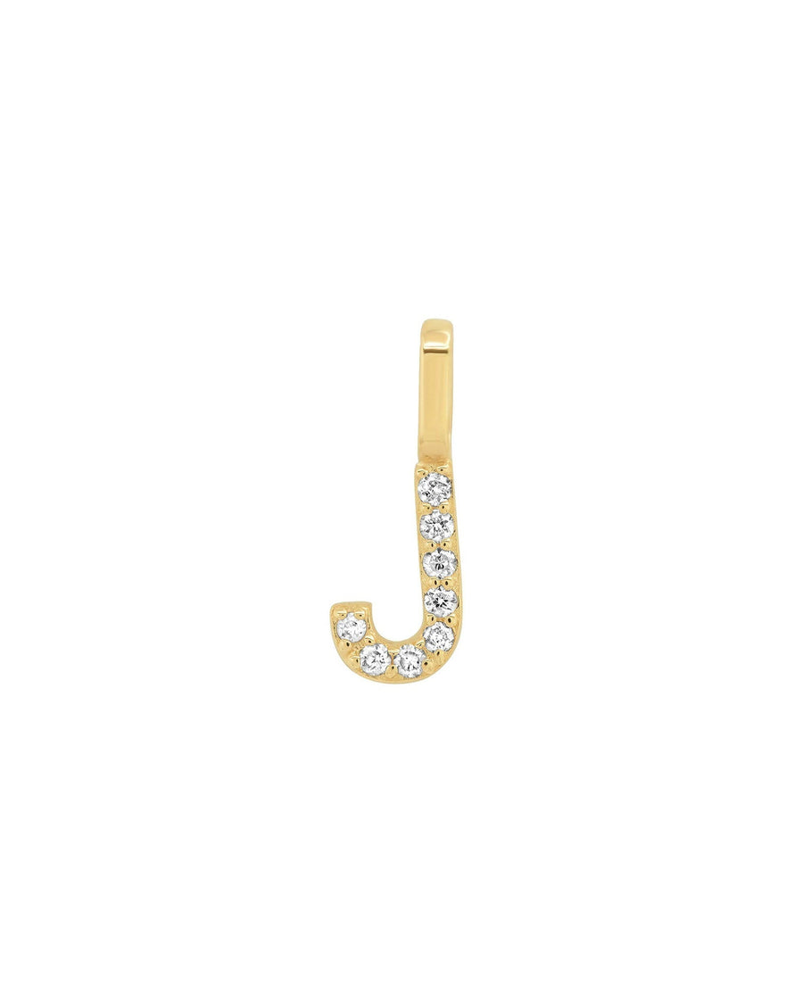 Tai Fine-Pavé Diamond Monogram Pendant-Necklaces-14k Yellow Gold, Diamond-J-Blue Ruby Jewellery-Vancouver Canada