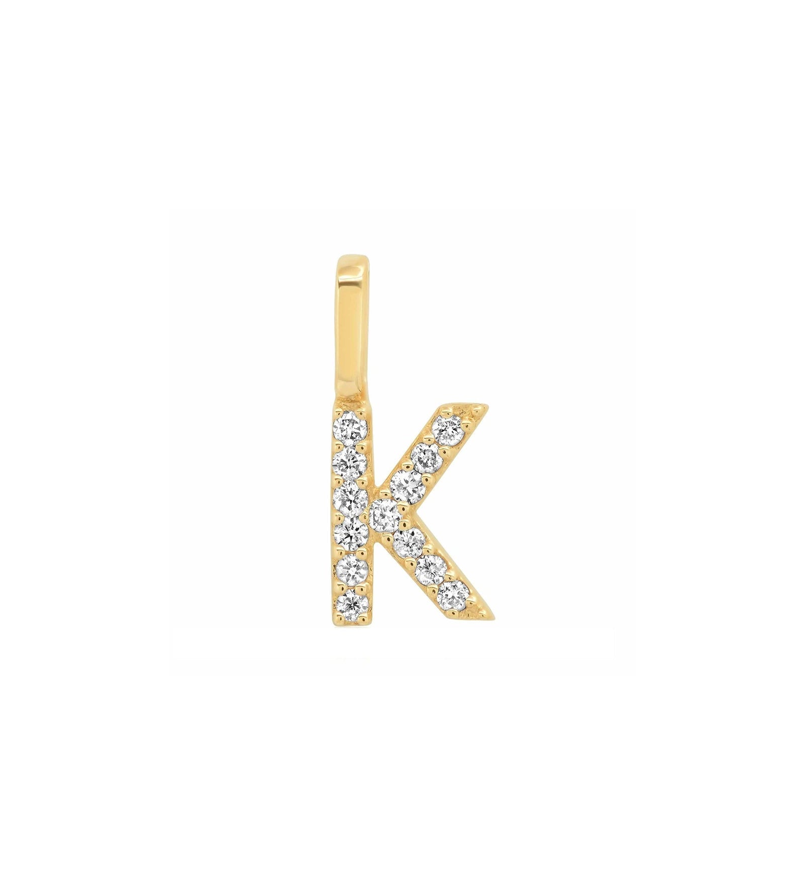 Tai Fine-Pavé Diamond Monogram Pendant-Necklaces-14k Yellow Gold, Diamond-K-Blue Ruby Jewellery-Vancouver Canada