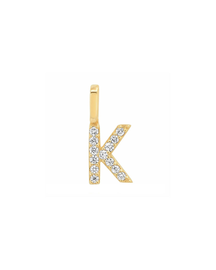 Tai Fine-Pavé Diamond Monogram Pendant-Necklaces-14k Yellow Gold, Diamond-K-Blue Ruby Jewellery-Vancouver Canada