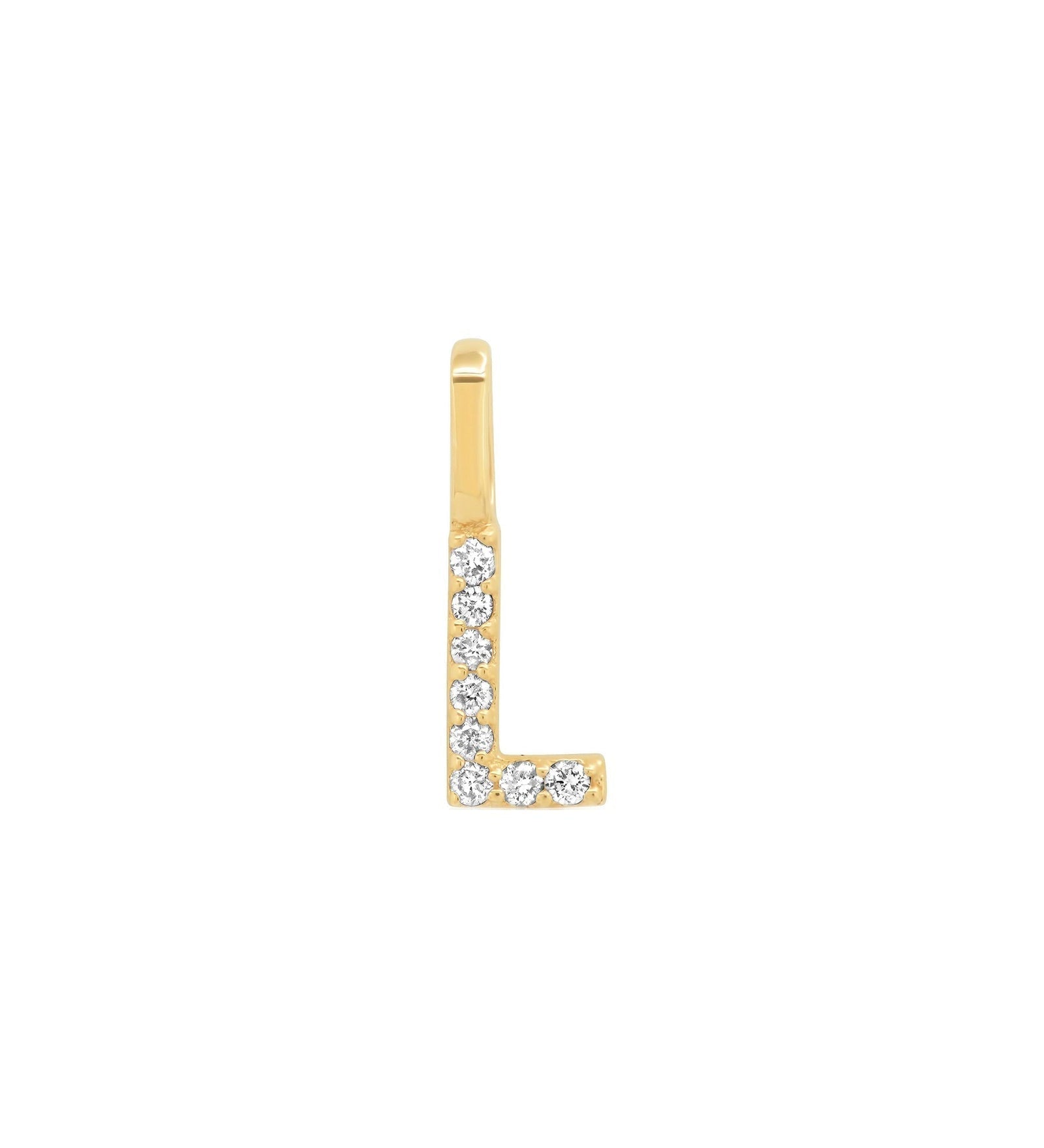 Tai Fine-Pavé Diamond Monogram Pendant-Necklaces-14k Yellow Gold, Diamond-L-Blue Ruby Jewellery-Vancouver Canada