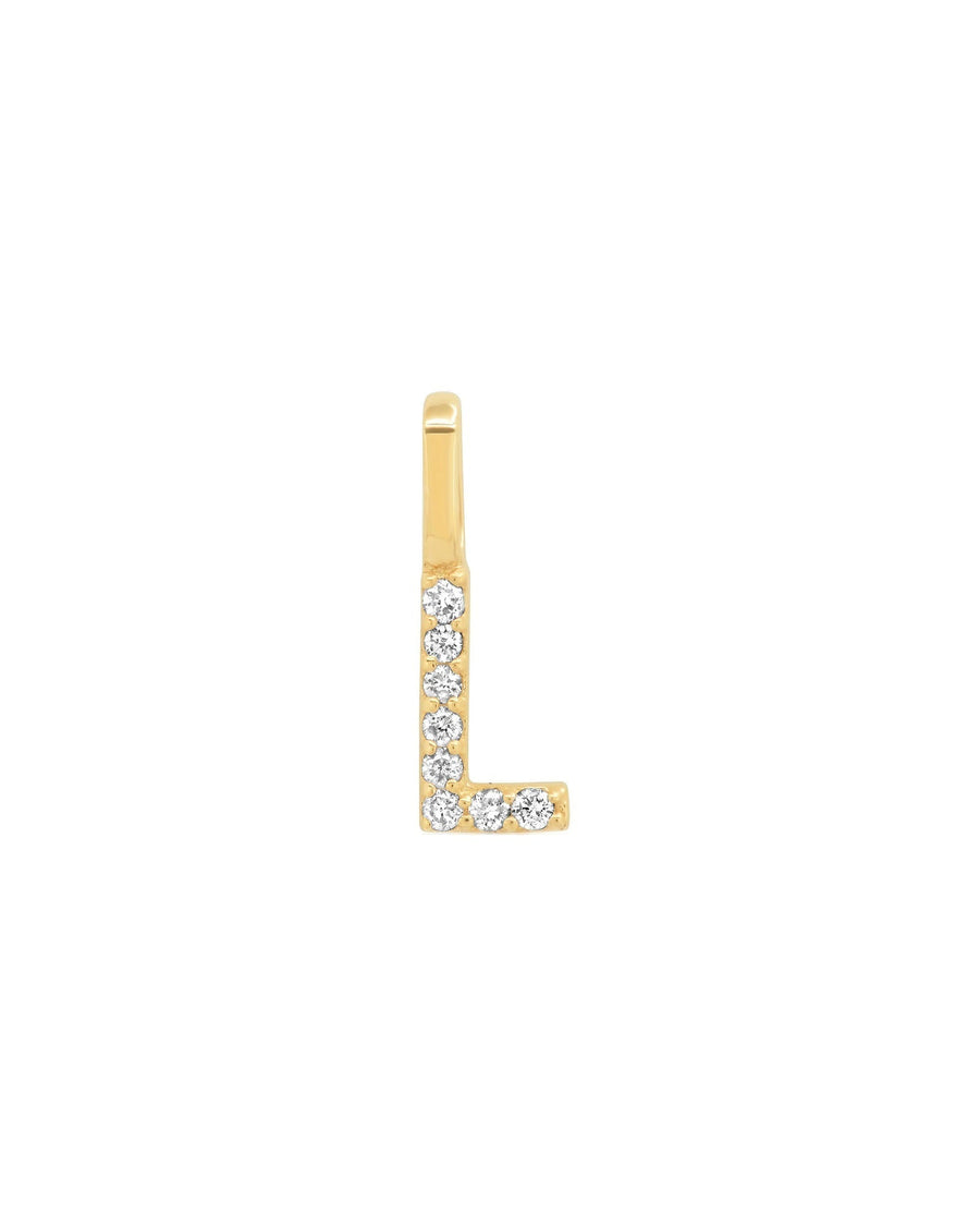 Tai Fine-Pavé Diamond Monogram Pendant-Necklaces-14k Yellow Gold, Diamond-L-Blue Ruby Jewellery-Vancouver Canada