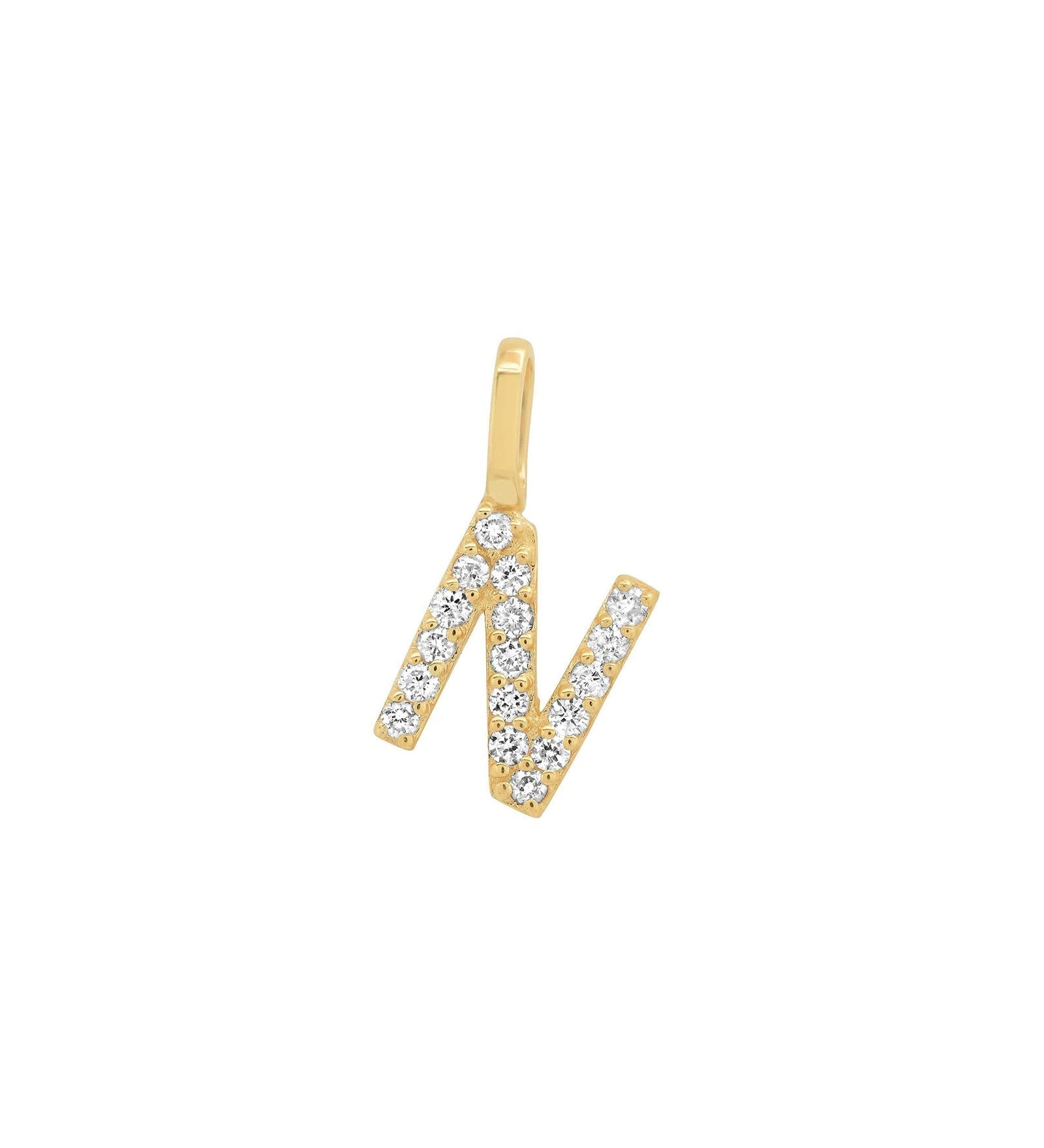 Tai Fine-Pavé Diamond Monogram Pendant-Necklaces-14k Yellow Gold, Diamond-N-Blue Ruby Jewellery-Vancouver Canada