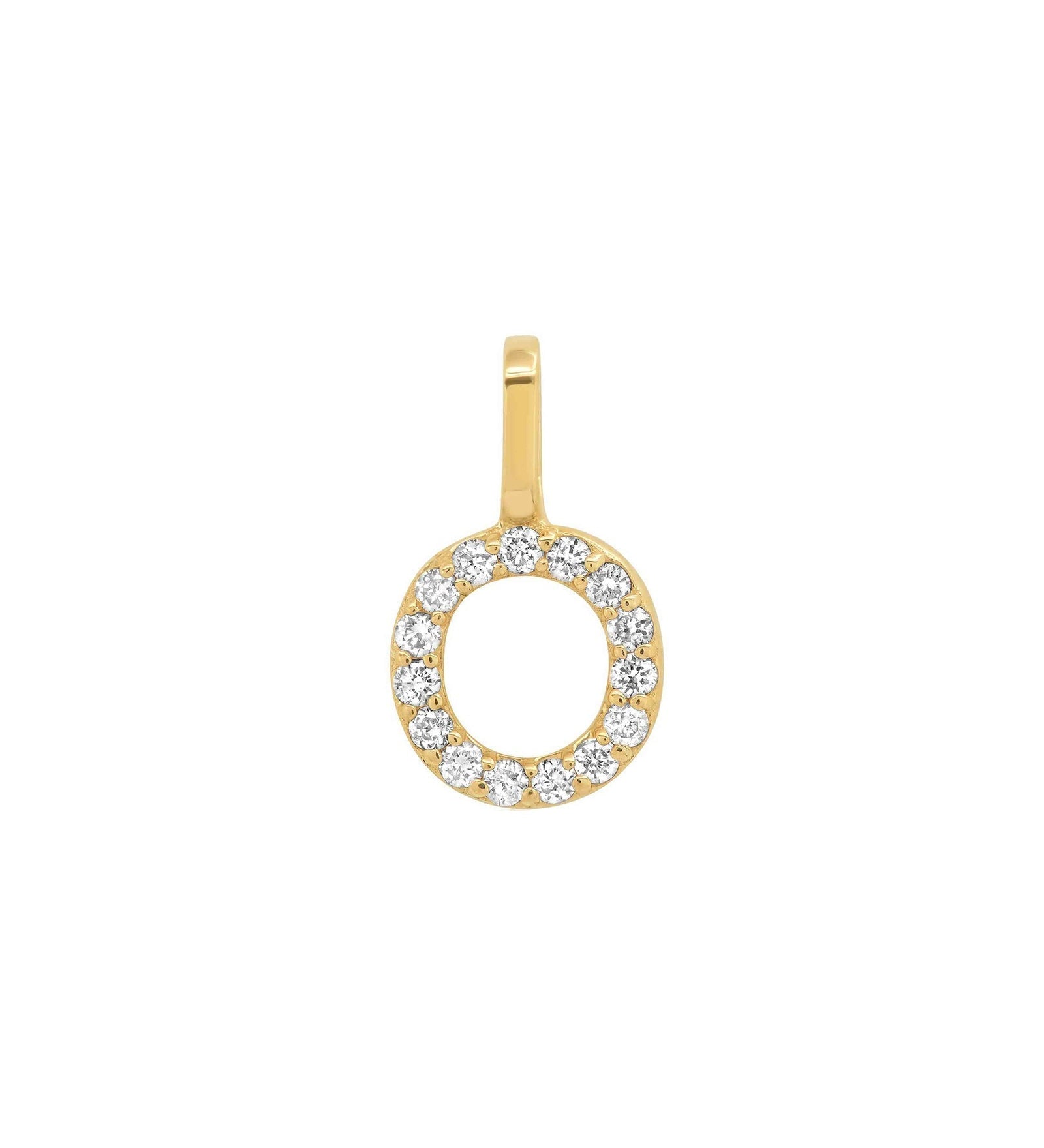 Tai Fine-Pavé Diamond Monogram Pendant-Necklaces-14k Yellow Gold, Diamond-O-Blue Ruby Jewellery-Vancouver Canada
