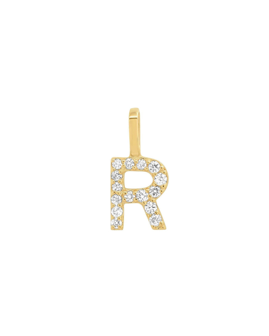 Tai Fine-Pavé Diamond Monogram Pendant-Necklaces-14k Yellow Gold, Diamond-R-Blue Ruby Jewellery-Vancouver Canada