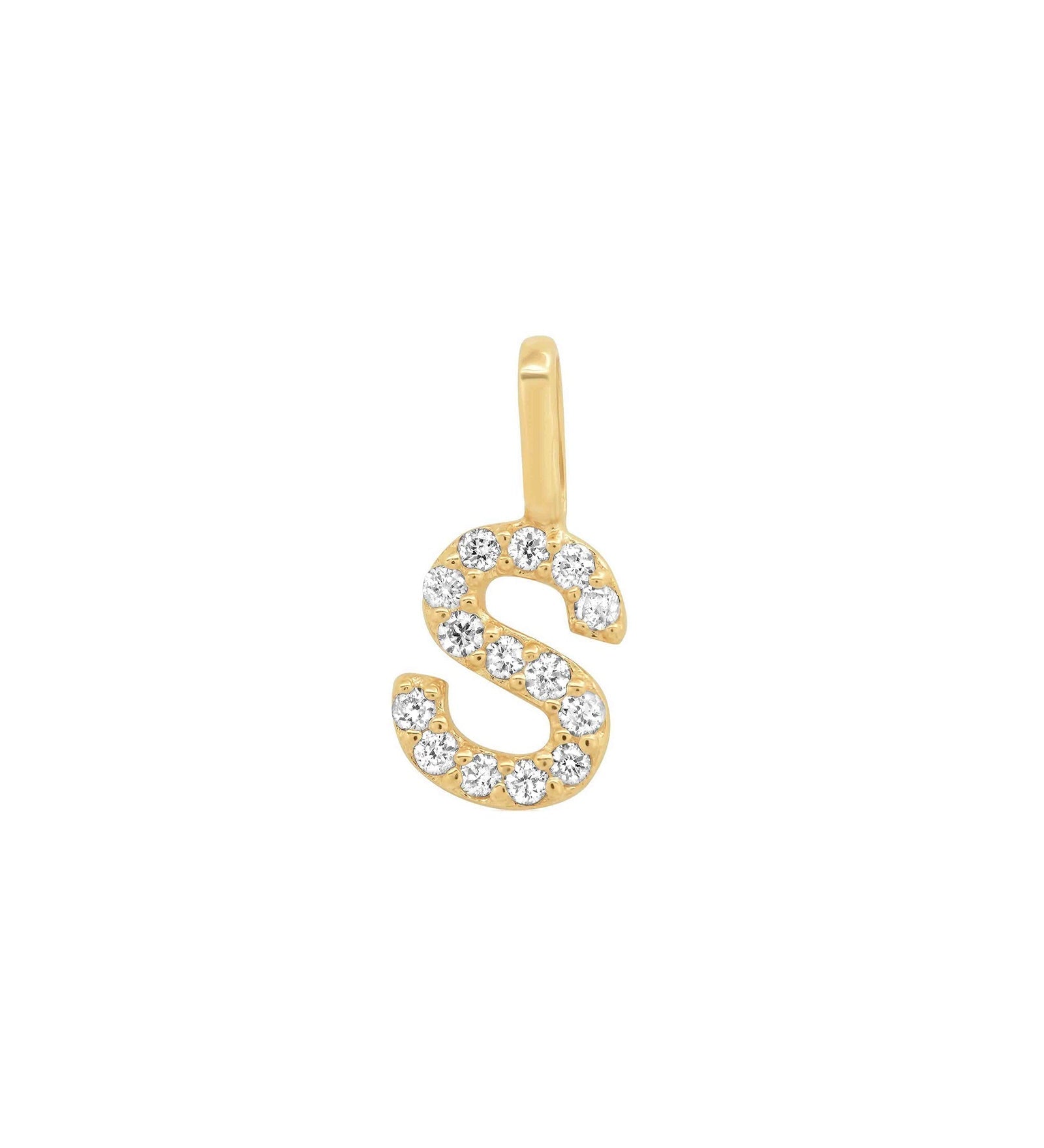 Tai Fine-Pavé Diamond Monogram Pendant-Necklaces-14k Yellow Gold, Diamond-S-Blue Ruby Jewellery-Vancouver Canada